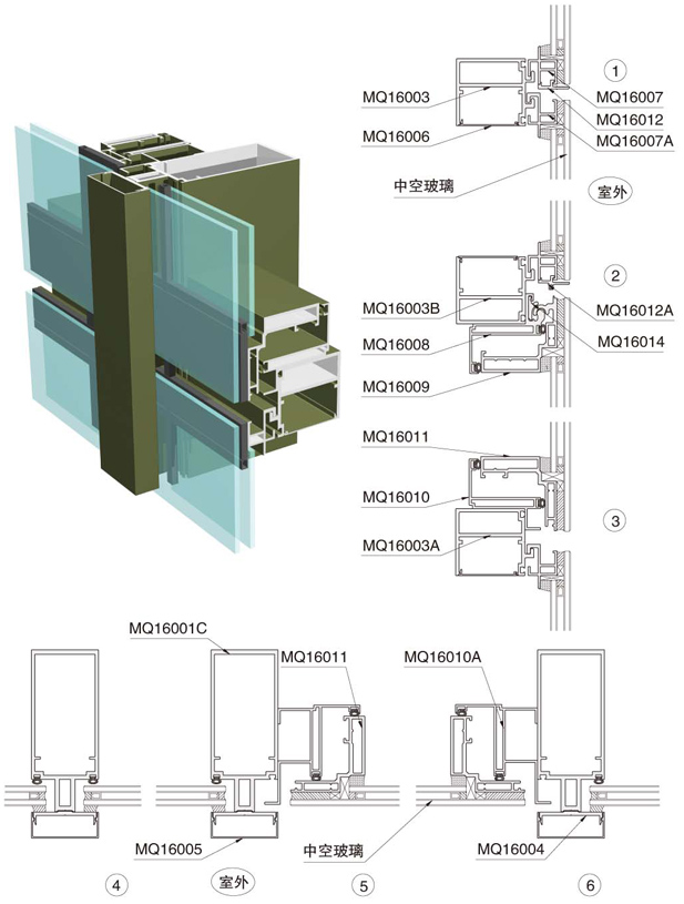 供应mq160系列幕墙型材 厂家直销